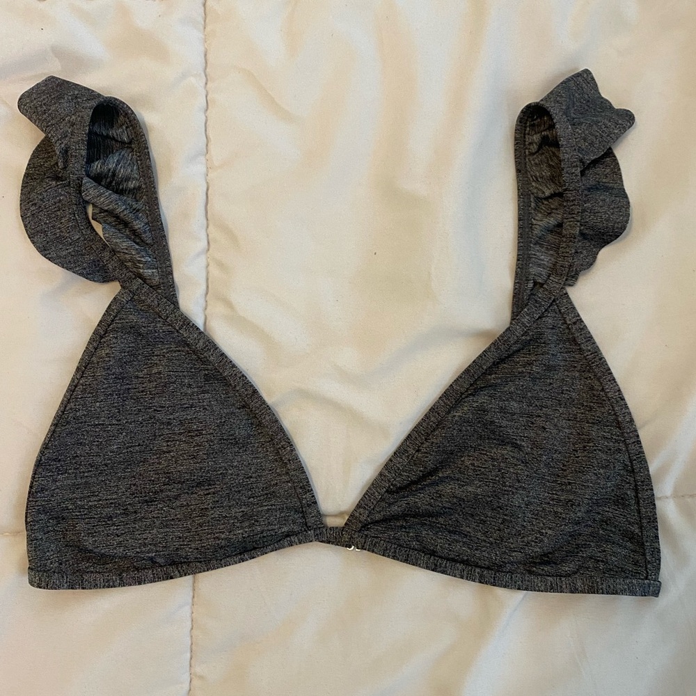 Grey gray winged bikini top